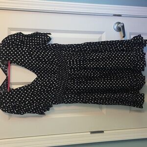 Hot Topic Black and White Skull Polka Dot Mini Dress